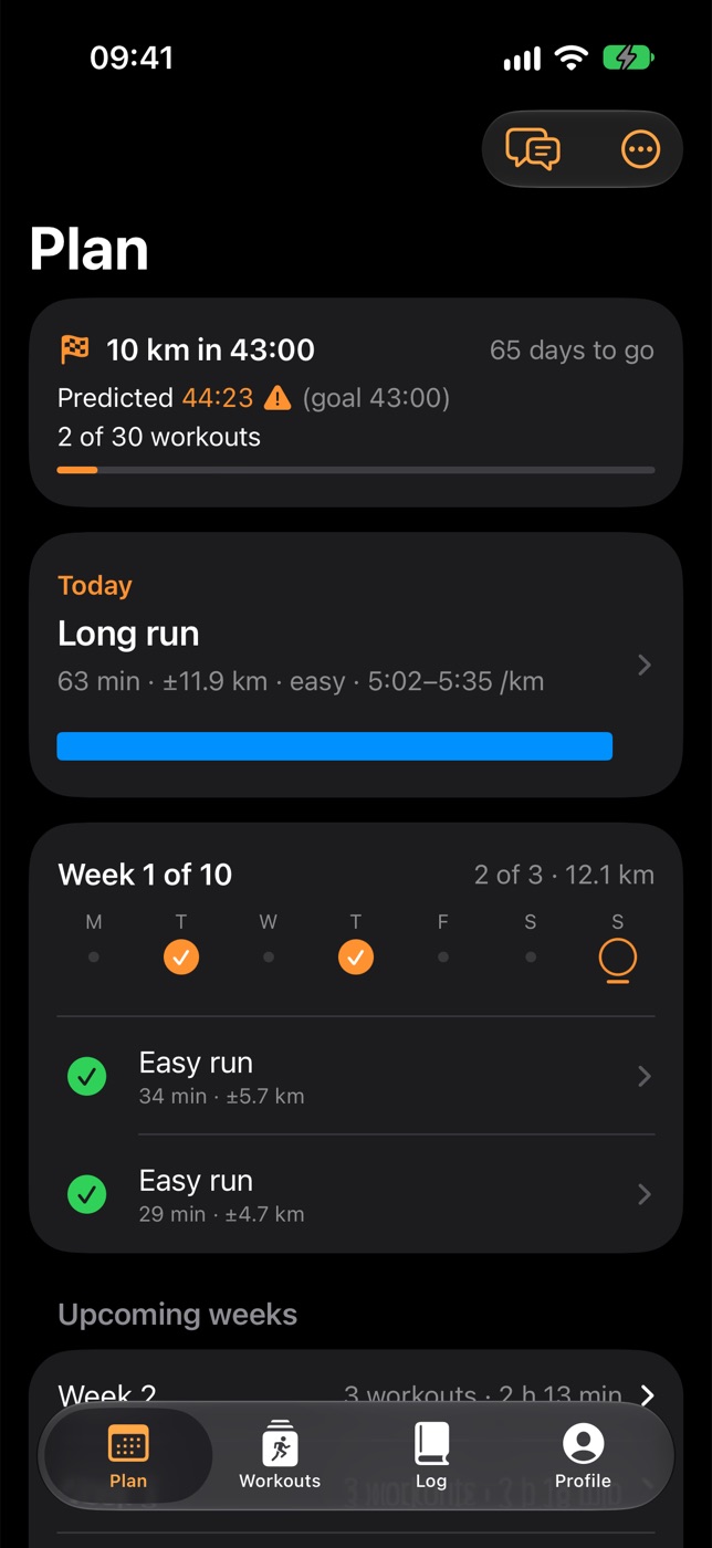 Paceling on iPhone