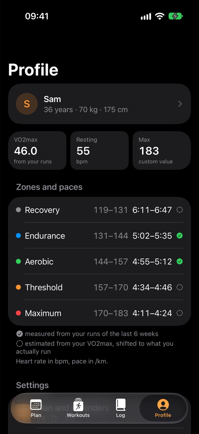 Paceling on iPhone
